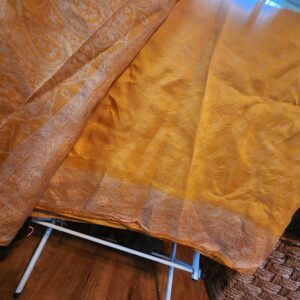 Sari, silk yellow. Free ship